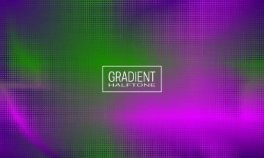 Holografik gradyan yarım ton arkaplan tasarımı. Soyut pembe mor pankart şablonu.