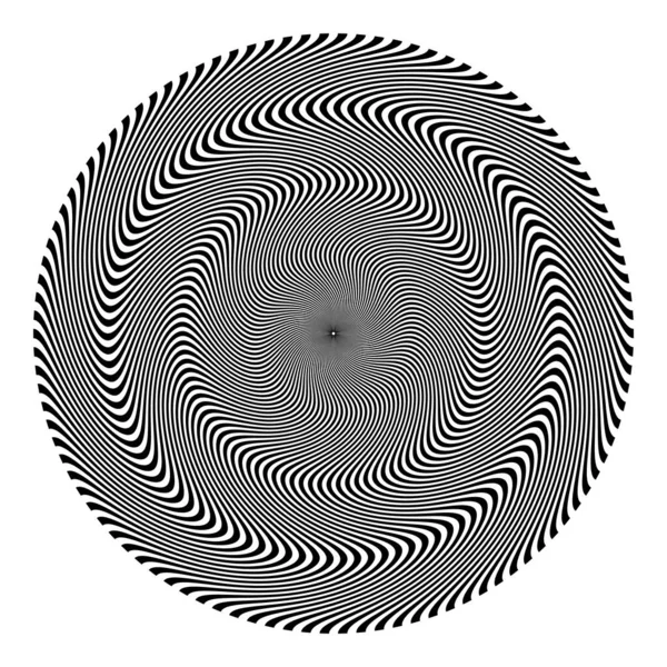 Art Cercle Motifs Lignes Ondulées Conception Fond Psychédélique Ronde — Image vectorielle