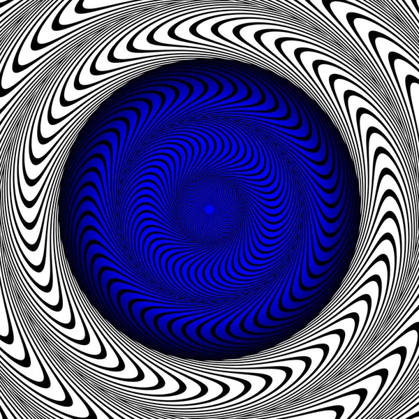 Art Cirkulær Ramme Mønster Hvide Sorte Blå Stribede Cirkler Psykedelisk – Stock-vektor