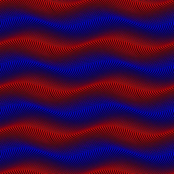 Vector Moire Patrón Sin Costuras Líneas Rojas Azules Negro Textura — Archivo Imágenes Vectoriales