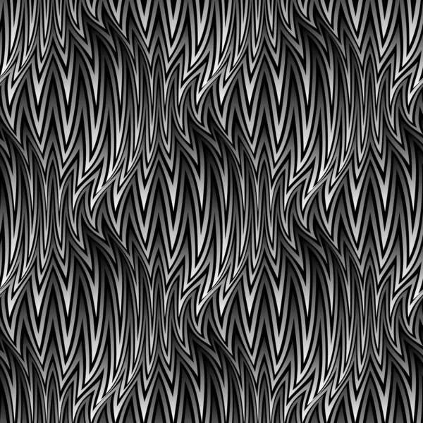 ベクトルエンボス加工スパイクフラップの繰り返しパターン 壁紙デザインのための光アートモノクロテクスチャ — ストックベクタ