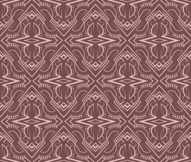 Eski moda, pürüzsüz desen. Simetrik antika duvar kağıdı. Vektör yinelenen süs.