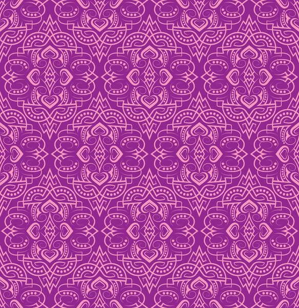 Vintage Nahtlose Muster Symmetrische Zweifarbige Dekorative Tapete Vektor Wiederholt Ornament — Stockvektor