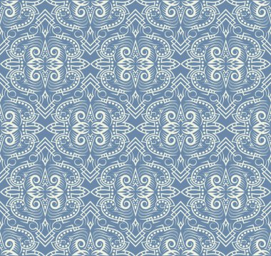 Medieval vintage seamless pattern. Symmetric bicolor romantic wallpaper. Vector repeating fabric ornament.