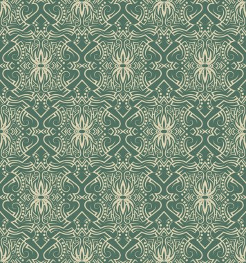 Bicolor vintage seamless pattern. Symmetric tribal style wallpaper. Vector classy repeating ornament.