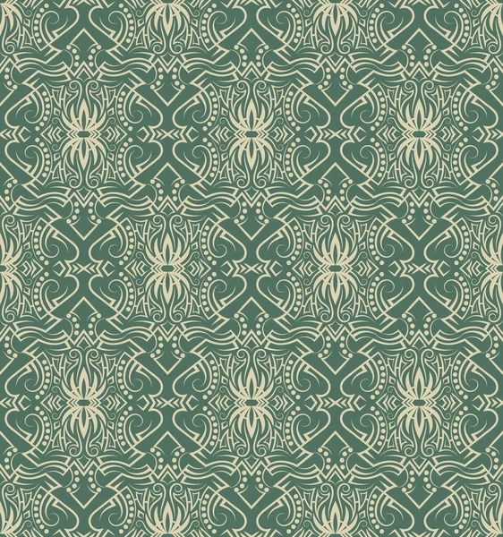 Bicolor Vintage Seamless Pattern Symmetric Tribal Style Wallpaper Vector Classy — Vetor de Stock