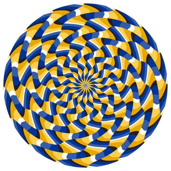 Оптична Ілюзія Візерункового Кола Деформованих Барвистих Смуг Круглий Шаблон Дизайну — стоковий вектор