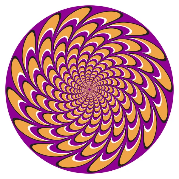 Optical Illusion Patterned Circle Deformed Moving Shapes Pattern Motion Background — Stock vektor