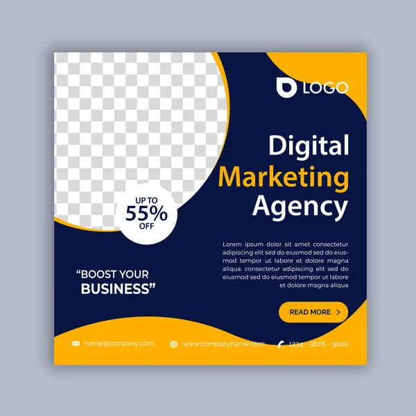 Digitális Marketing Közösségi Média Post Üzleti Marketing Szórólap Tervezés — Stock Vector