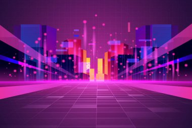 metaverse mavi teknoloji arkaplan şablonu