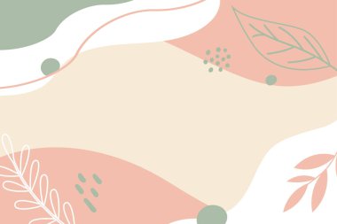 Yapraklar ve pastel renklerle soyut arkaplan