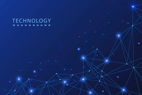Modelo Fundo Azul Neon Tecnologia —  Vetores de Stock