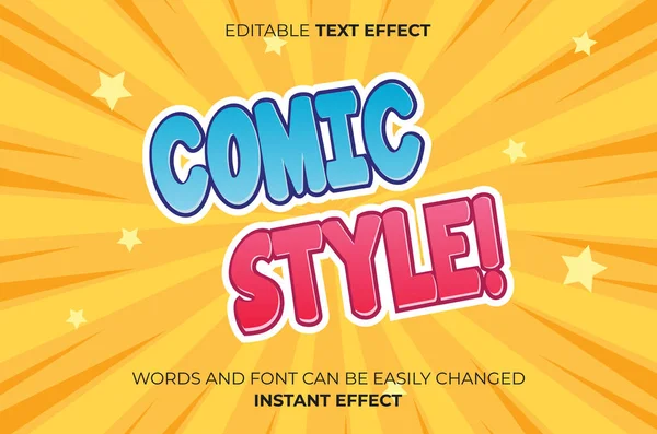 Comic Style Text Effect Typography — Stock Vector