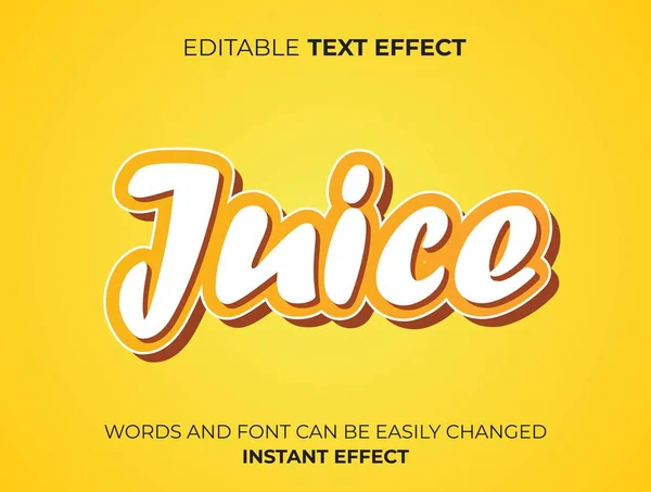 Orange Juice Text Effect Typography — Stock Vector