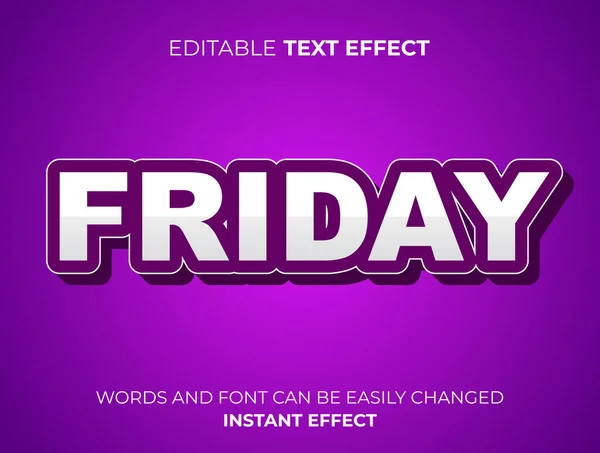 Purple Friday Text Effect Typography — Stock Vector