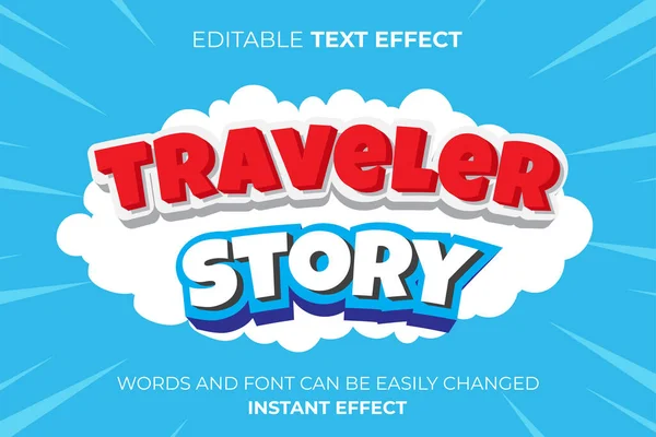 Traveler Text Effect Typography — Stock Vector