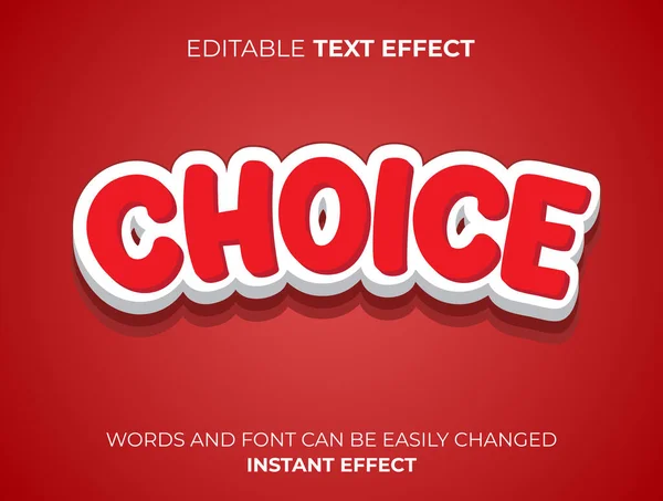 Red Choice Text Effect Template — Stock Vector