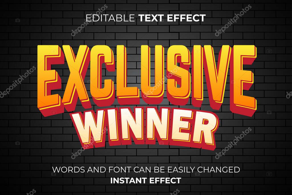 3d editable text effect. exclusive winner game text effect