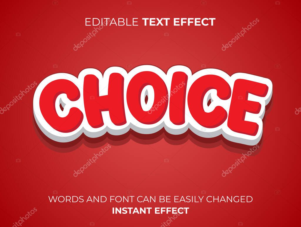 Red choice text effect template