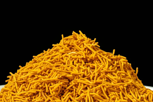 Heap Spicy Sev Namkeen Food Chickpea Flour Spices — Stock Photo, Image