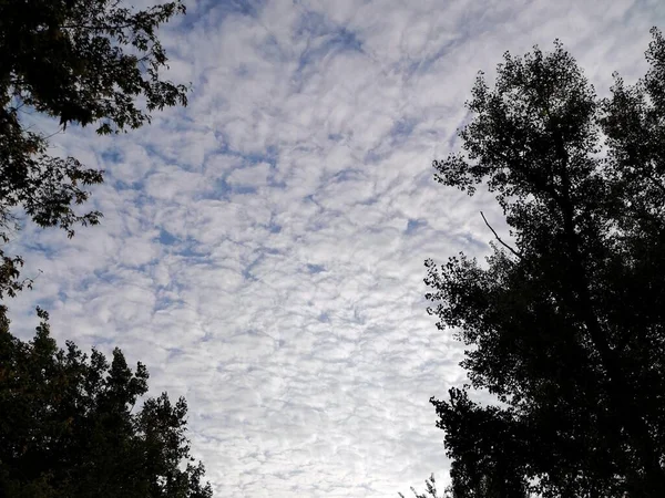 Gün batımında güzel kümülüs bulutlarıyla manzara