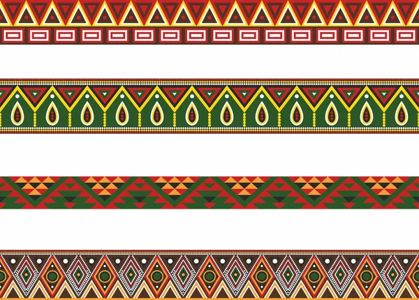 Set Vettoriale Confini Nazionali Dei Nativi Americani Colorati Cornici Stile — Vettoriale Stock