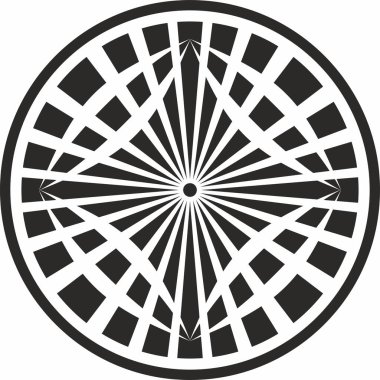 Vektör geometrik yuvarlak süs. Çember oluşturun. Klasik Avrupa modeli, sınır. Kum püskürtme, çizici ve lazer kesme için biçim