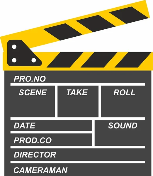 Desenho Vetorial Uma Tábua Palmas Aberta Assunto Para Indústria Cinematográfica —  Vetores de Stock