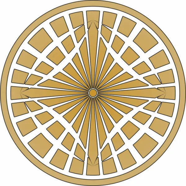 ベクトル黄金の幾何学的円 概要円状パターン — ストックベクタ