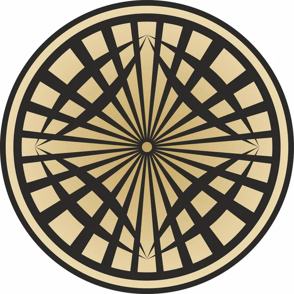 Vector geometric round gold pattern. Ornamental circle, abstraction