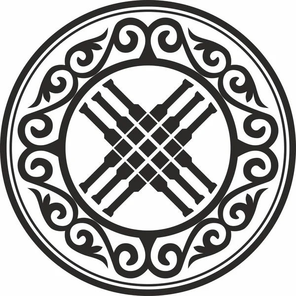 Vektör Kazak halk modeli shanyrak. Kazak, Moğol ya da Kalmyk yurdunun çatısında bir dvma için üst delik. Göçebeler Evi