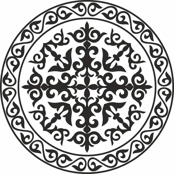 Vektör Kazak halk modeli shanyrak. Kazak, Moğol ya da Kalmyk yurdunun çatısında bir dvma için üst delik. Göçebeler Evi. Büyük bozkır halklarının milli düzeni. Çember 