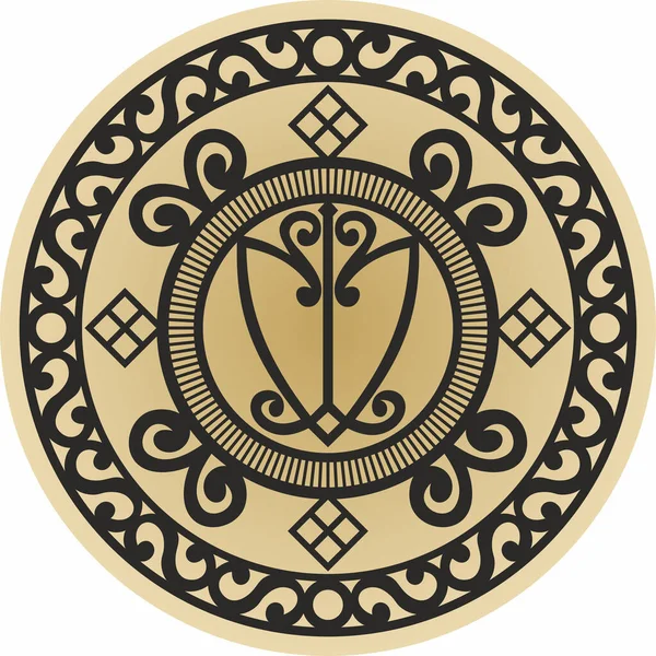 Векторное Золото Вокруг Якутского Орнамента — стоковый вектор