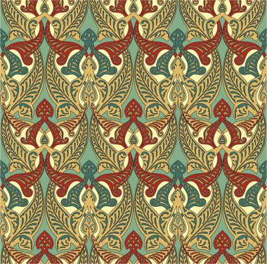 Vektör altın pürüzsüz doğu ulusal süsü, arka plan. Arap halkının bitmeyen etnik çiçekleri. Farsça resim.