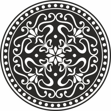 Vector monokrom klasik Avrupa ulusal süsü. Antik Yunan Çemberi, Roma İmparatorluğu.