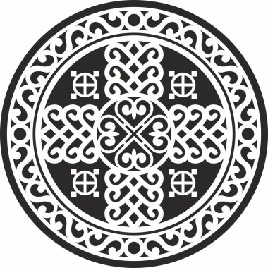 Yakut tılsımı etrafında vektör monokrom, ev koruması.