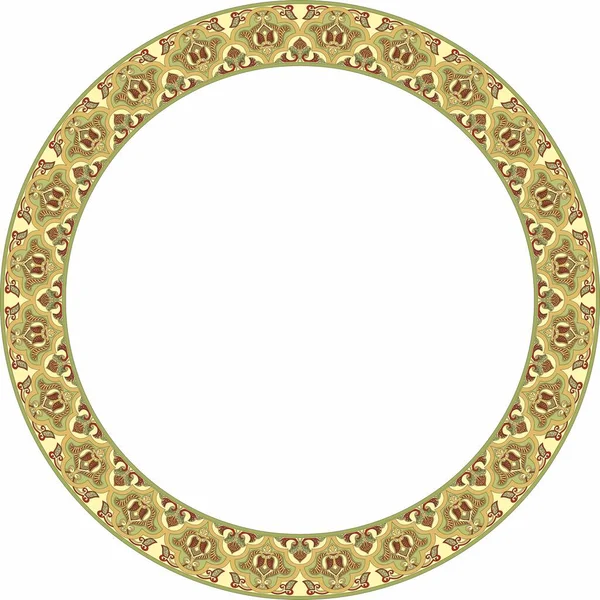 矢量彩色圆形东方饰物 伊拉克 土耳其 叙利亚的阿拉伯模式 波斯文框 — 图库矢量图片