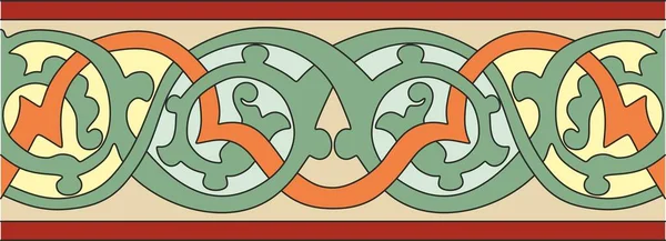 Vector Inconsútil Color Oro Ornamento Nacional Árabe Borde Marco Patrón — Archivo Imágenes Vectoriales