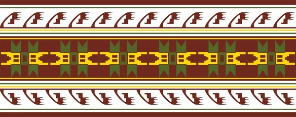 Vector Seamless Colored Border Ornament Native American Tribes Framework —  Vetores de Stock