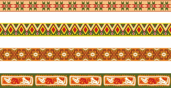 Ensemble Vectoriel Frontières Nationales Amérindiennes Colorées Cadres Dans Style Des — Image vectorielle
