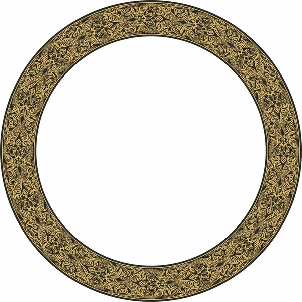 Vector Golden Oriental Ornament Arabic Patterned Circle Iran Iraq Turkey — Archivo Imágenes Vectoriales