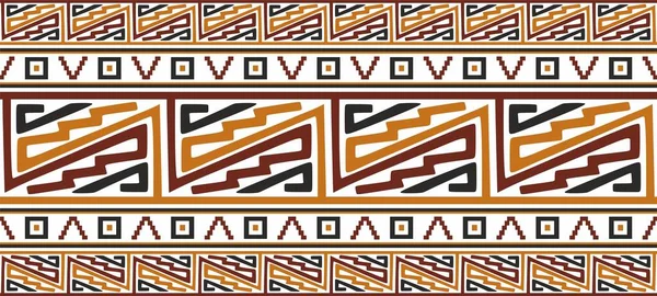Vector Seamless Colored Border Ornament Native American Tribes Framework — Stockvektor
