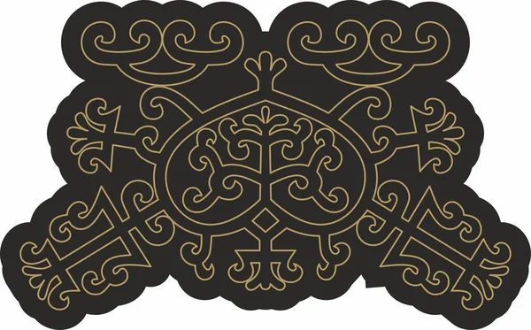 Vektor Gold Auf Schwarzem Hintergrund Jakut Amulett Ornament Der Vorfahren — Stockvektor