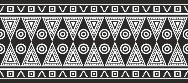 Ornament Monocrom Vectorial Fără Sudură Amerindienilor Aztecilor Granița Nesfârșită Triburilor — Vector de stoc