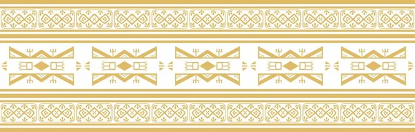 Индейское Векторное Золото Бесконечные Ацтеки Майя Орнамент Инков Рисунок Границы — стоковый вектор