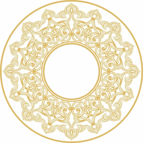 Vector Golden Oriental Ornament Arabic Patterned Circle Iran Iraq Turkey —  Vetores de Stock