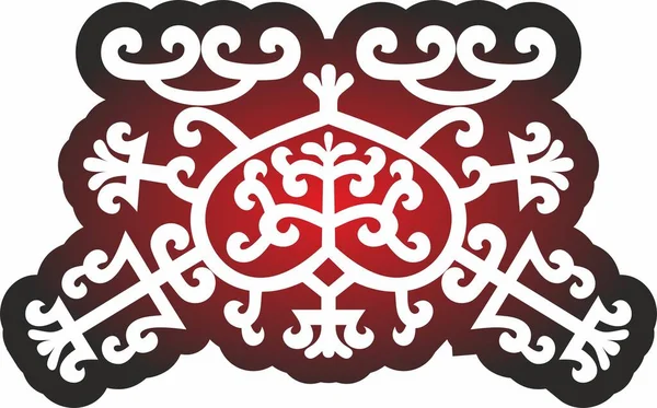 Vector Vermelho Nacional Yakut Amuleto Decoração Ornamento Étnico Dos Povos —  Vetores de Stock