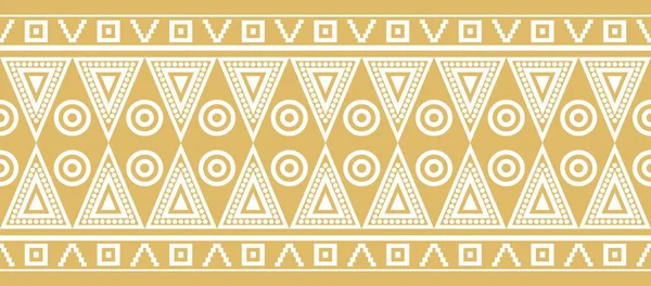 Vector Golden Seamless Indian Patterns National Seamless Ornaments Borders Frames — 스톡 벡터
