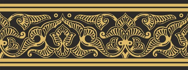 Vektör altın pürüzsüz Arap ulusal süsü. Asya, İran, İran, Irak, Suriye 'nin doğusundaki ve Afrikalı halkları.