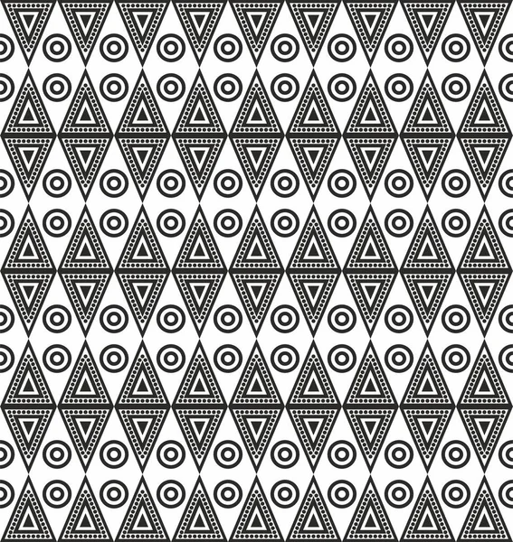 Native American Vector Monochrome Seamless Pattern Endless Black Aztec Maya — Stock Vector